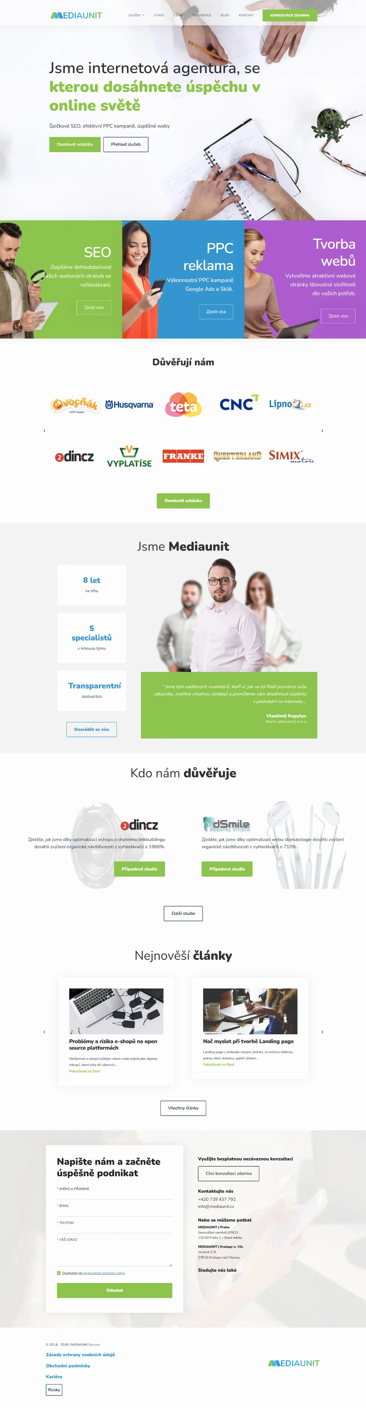 Náhled webu: Mediaunit