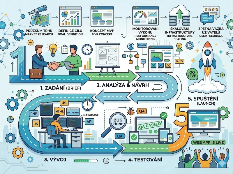 Vývoj webových aplikací na míru: Od zadání po spuštění