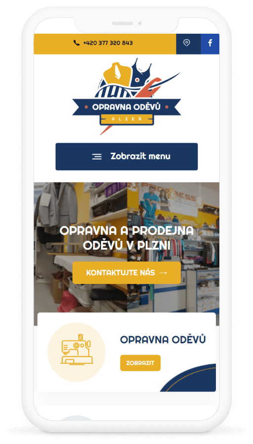 PC verze reference: Opravna oděvů Plzeň